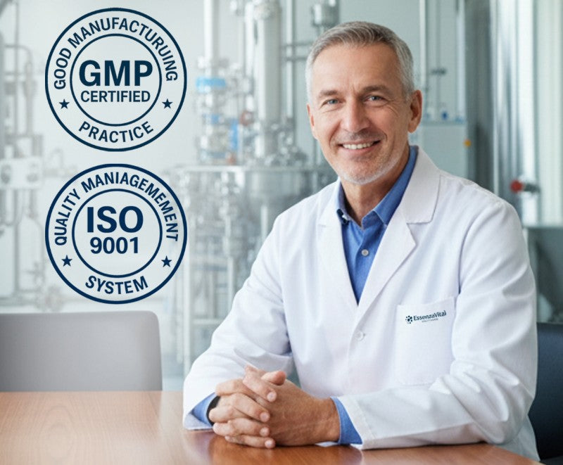 EssenzaVital GMP and ISO Banner